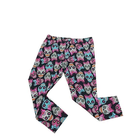 No Boundaries Neon Skull Leggings 2X - Picture 5 of 6